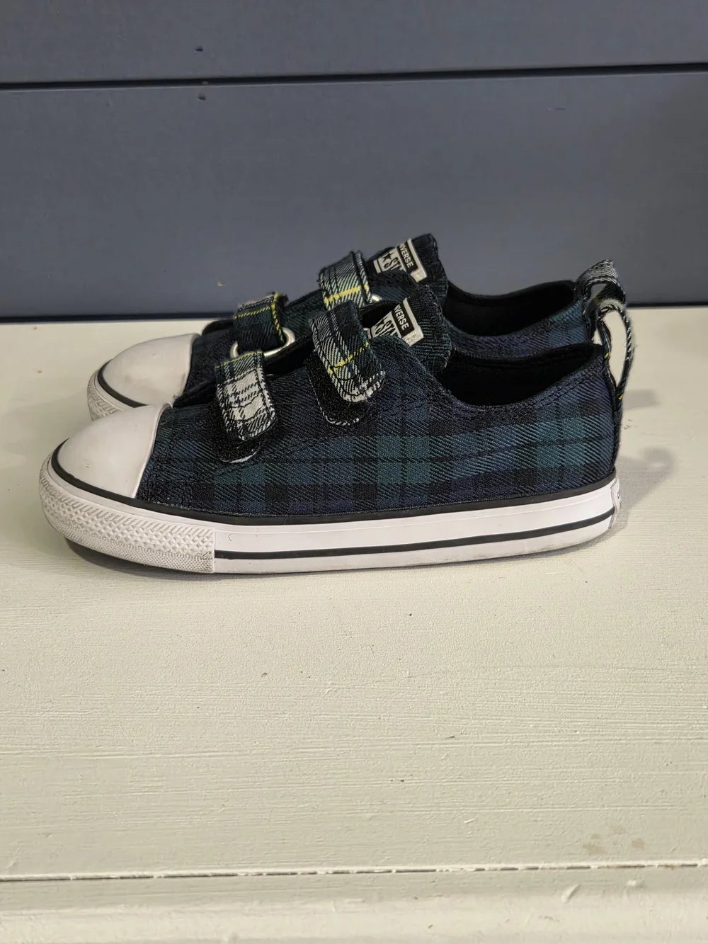 Converse All Star Plaid Velcro Low Top Sneakers Toddler Size 10 Shoes